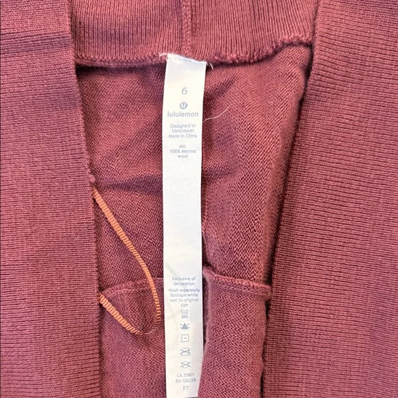 lululemon athletica Dusty Rose Cardigan Blissful Zen Sweater, like new, NWOT - Picture 2 of 4